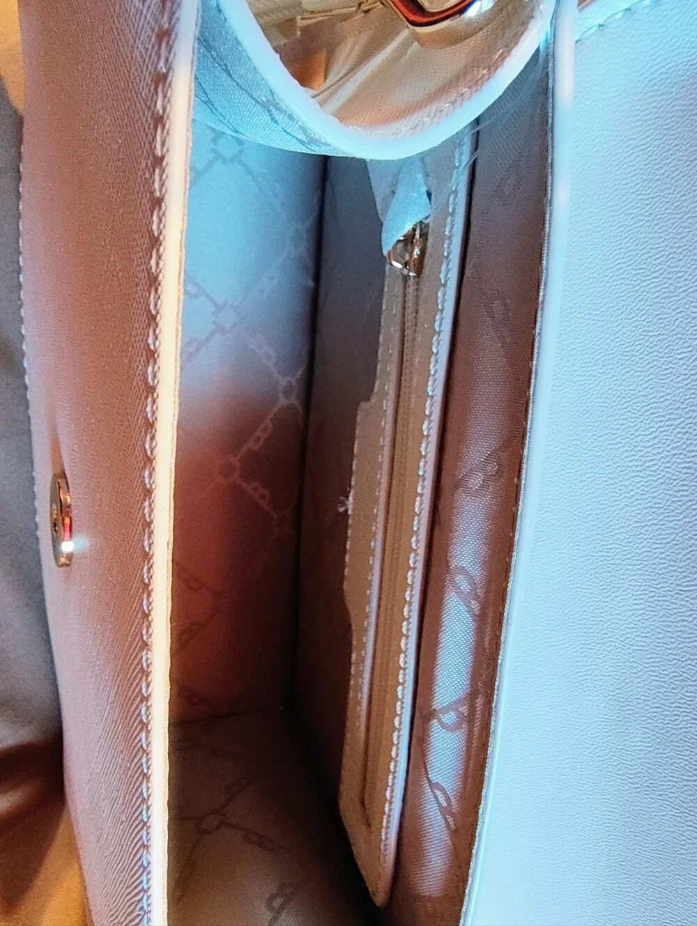 Ted Baker Cream Top-Handle Satchel with Pink Polka-Scarf Accent